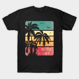 Havana Cuba Vintage Sunset T-Shirt
